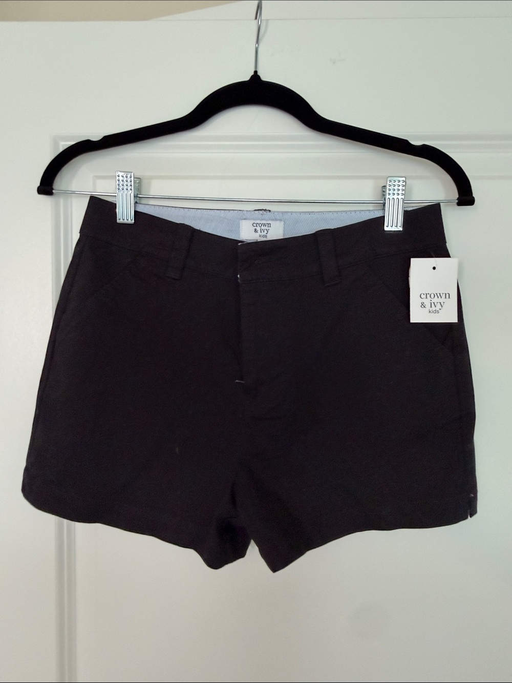 crown & ivy black girls tailored shorts